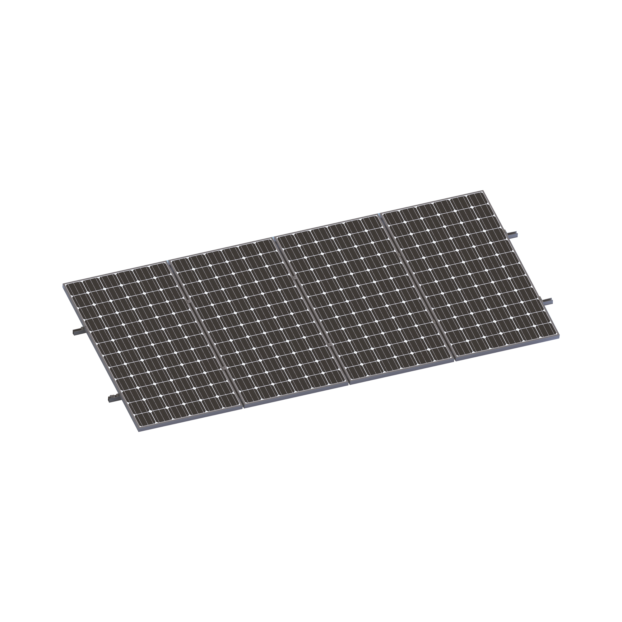 VEKTORMINIKIT1X4|Kit De Minirieles Para Panel Solar Arreglo 1X4 Para Instalaci??n Plano En L?ímina